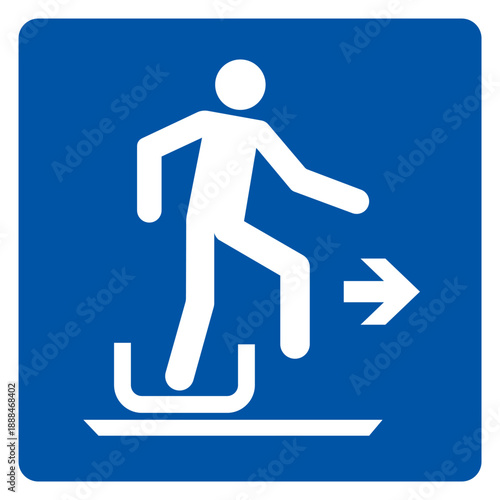 Alighting from Toboggan To The Right Symbol Sign, Vector Illustration, Isolated On White Background Label. EPS10