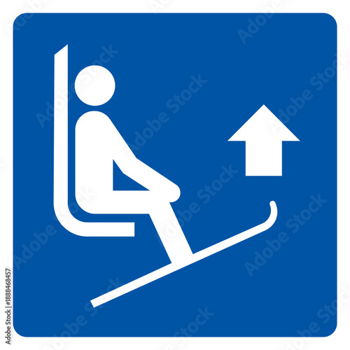 Lift Ski Tips Symbol Sign, Vector Illustration, Isolated On White Background Label.EPS10