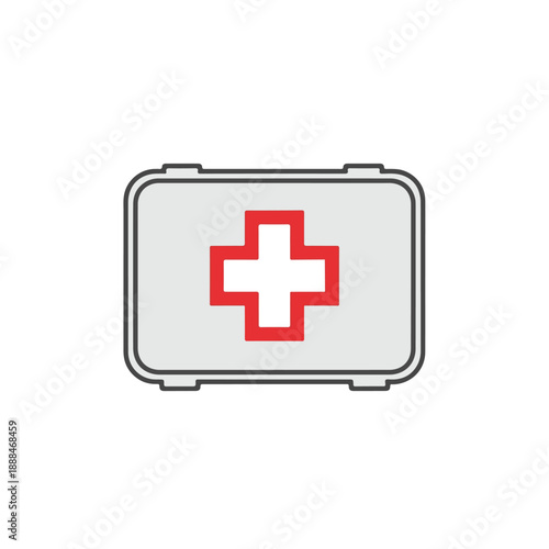 First Aid Kit with Red Cross Symbol