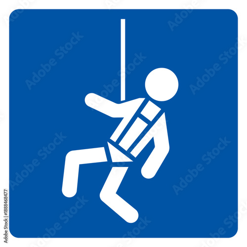 Safety Harness Required Symbol Sign, Vector Illustration, Isolated On White Background Label.EPS10