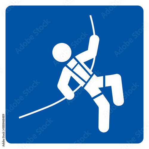 Safety Harness Required Symbol Sign, Vector Illustration, Isolated On White Background Label.EPS10