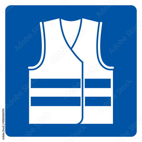 Wear High Visibility Clothing Symbol Sign,Vector Illustration, Isolated On White Background Label.EPS10