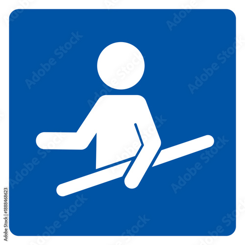 Use Handrail Symbol Sign,Vector Illustration, Isolated On White Background Label. EPS10