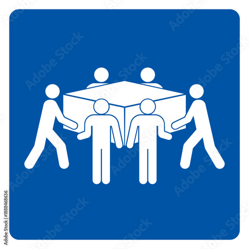 Use Six Person Lift Symbol Sign,Vector Illustration, Isolated On White Background Label. EPS10