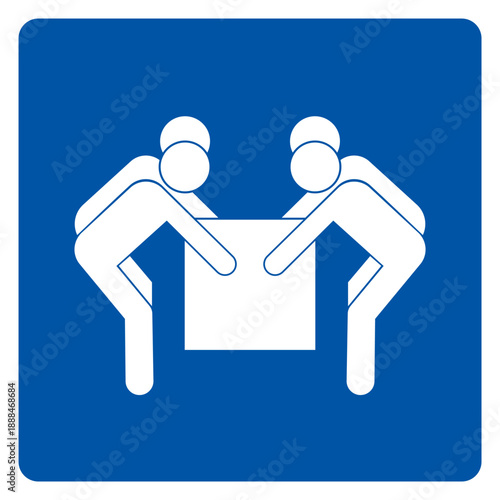Use Four Person Lift Symbol Sign,Vector Illustration, Isolated On White Background Label. EPS10