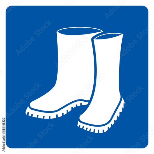 Wear Foot Protection Symbol Sign,Vector Illustration, Isolated On White Background Label.EPS10
