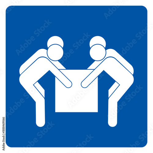 Use Four Person Lift Symbol Sign,Vector Illustration, Isolated On White Background Label.EPS10