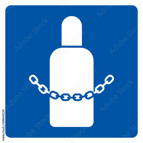 Wear Secure Gas Cylinders Symbol Sign ,Vector Illustration, Isolate On White Background Label.EPS10