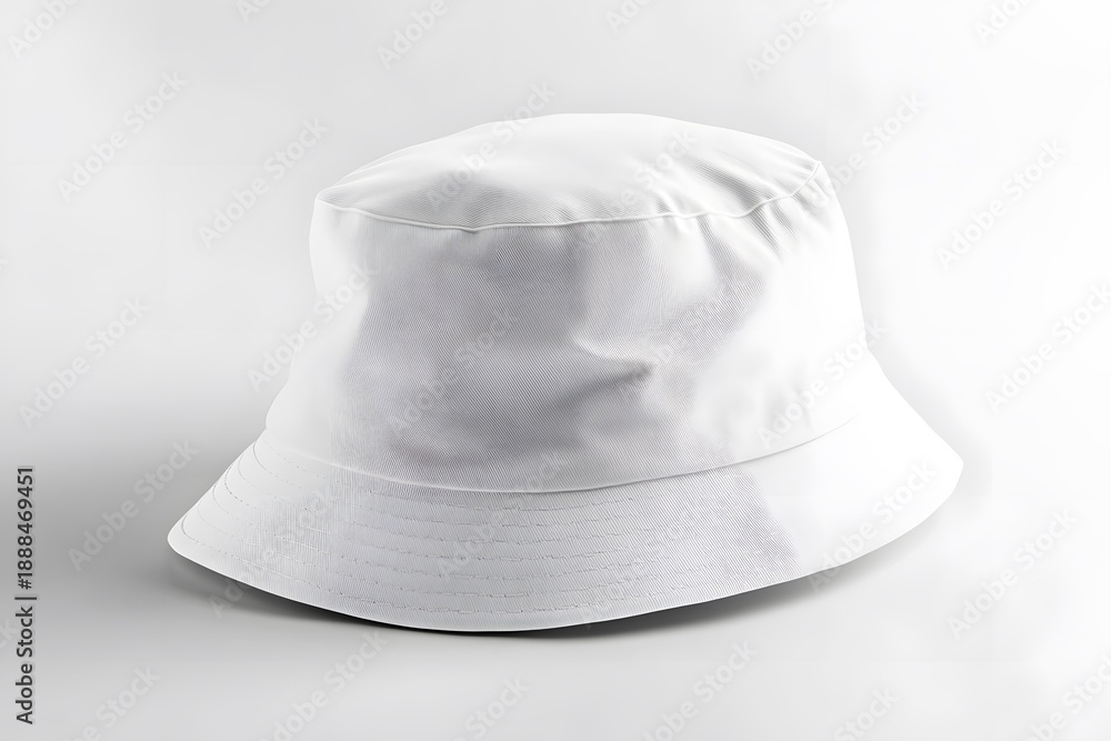Fototapeta premium A plain bucket hat mockup simple and clean white fabric
