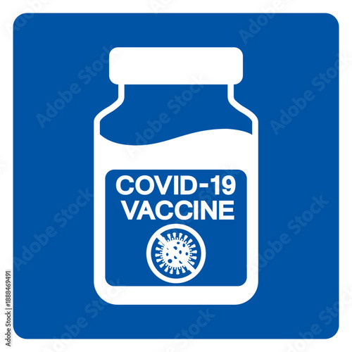 Covid-19 Vaccine Symbol Sign,Vector Illustration, Isolated On White Background Label. EPS10