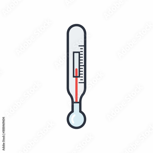 Thermometer with Red Temperature Line