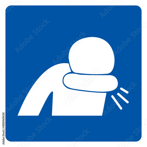 Cover your cough and sneeze Symbol, Vector  Illustration, Isolated On White Background Label. EPS10