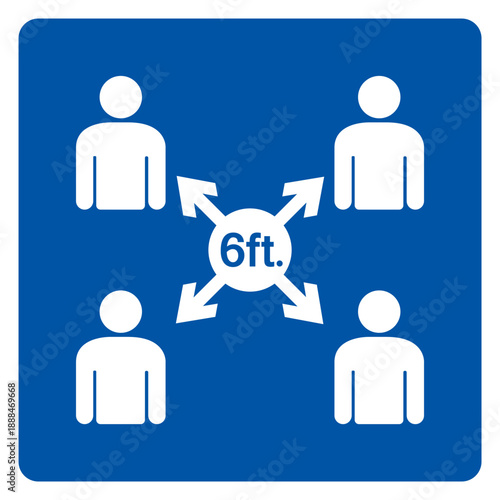 Maintain Social Distancing Symbol, Vector  Illustration, Isolated On White Background Label. EPS10