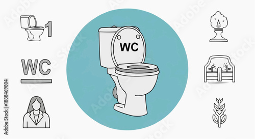vector set of dental icons Toilet Icon Set Vector | WC Public Bathroom Washroom Symbols