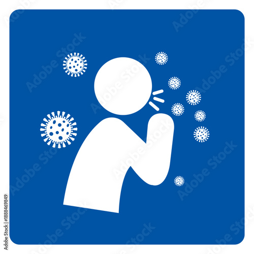 New Cough Symptoms Covid-19 Symbol Sign, Vector Illustration, Isolate On White Background Label .EPS10