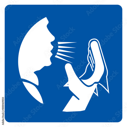 Use A Tissue Cover Your Mouth And Nose Symbol Sign ,Vector Illustration, Isolate On White Background Label. EPS10
