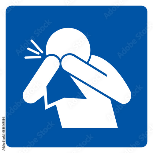 Cover your cough and sneeze Symbol, Vector  Illustration, Isolated On White Background Label. EPS10