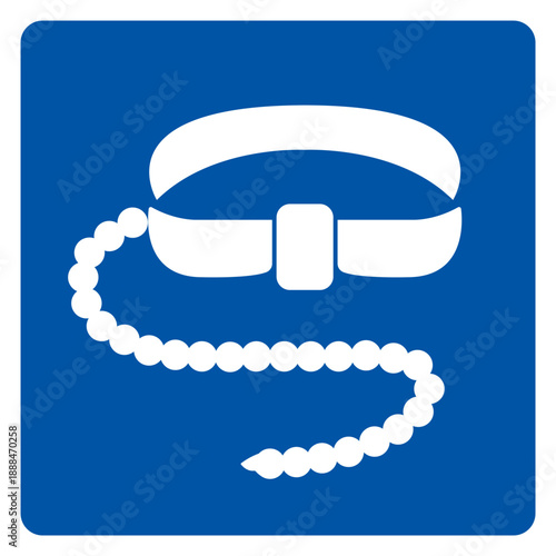 Wear Safety Harness and Lifeline Symbol Sign, Vector Illustration, Isolate On White Background Label. EPS10