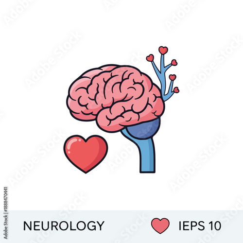 Human Brain and Heart with Neural Pathways