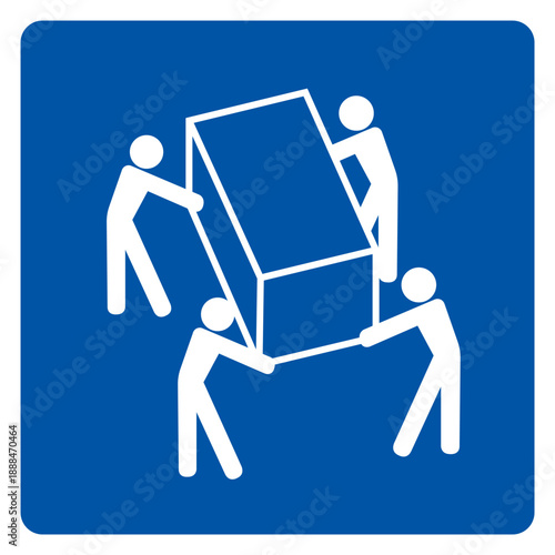 Lift Hazard Use Four Person Lift Symbol Sign, Vector Illustration, Isolate On White Background Label. EPS10