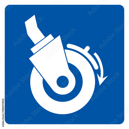 Lock Casters Symbol Sign, Vector Illustration, Isolated On White Background Label.EPS10