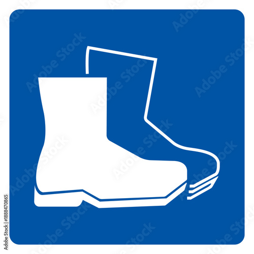 Wear Safety Shoe Symbol Sign,Vector Illustration, Isolated On White Background Label.EPS10