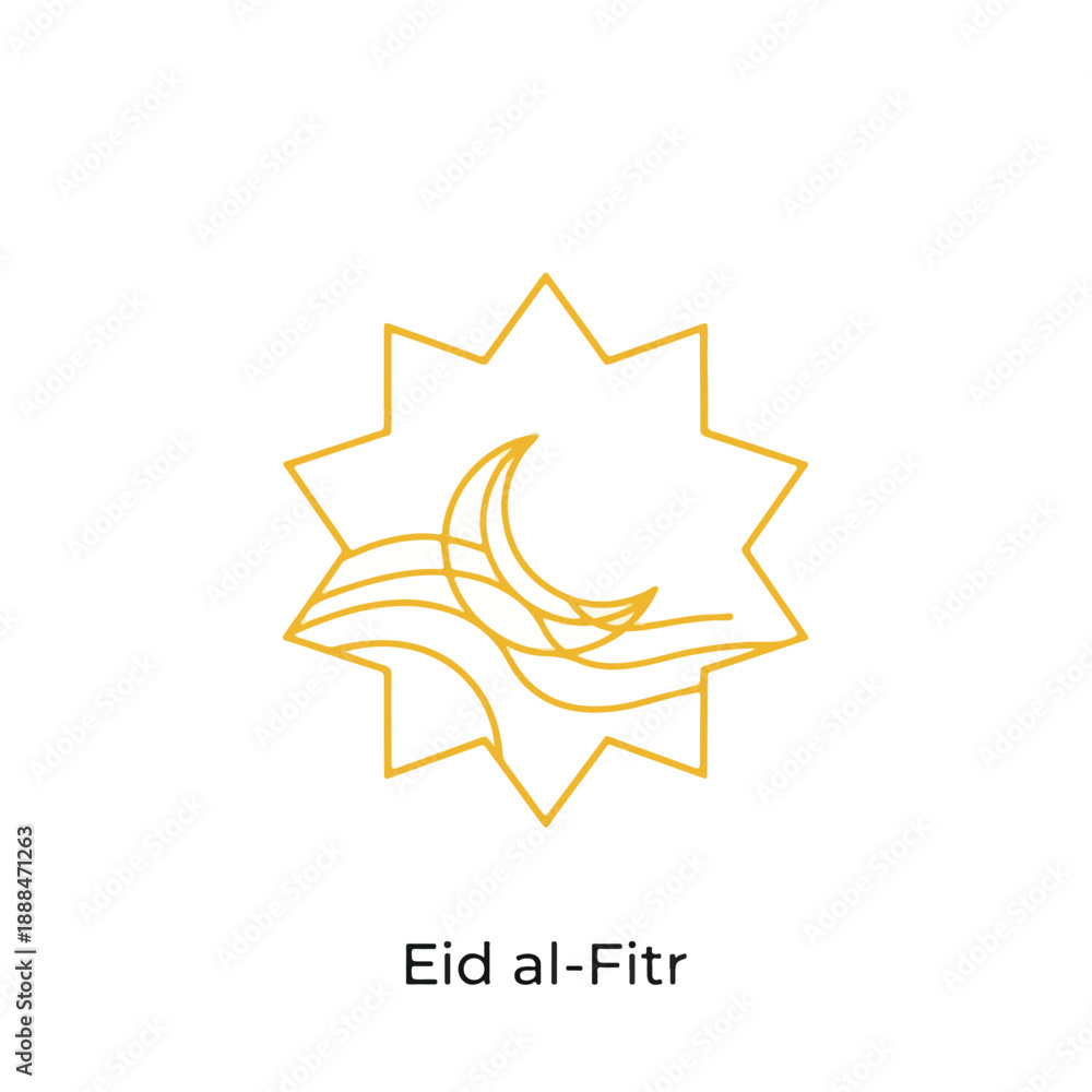 Obraz premium Eid al-Fitr Celebration Symbol with Crescent Moon