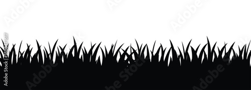 Vector Black Grass Silhouette Background