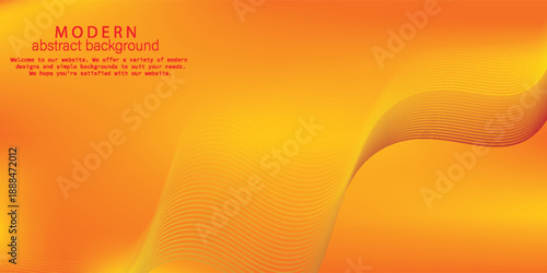 Modern abstract background with dynamic wavy lines flowing over a warm orange gradient, ideal for  creative marketing designs. design modern. simple backround.