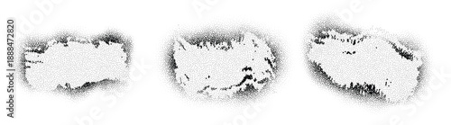  black stippled paint brush shape set dotted aerosol