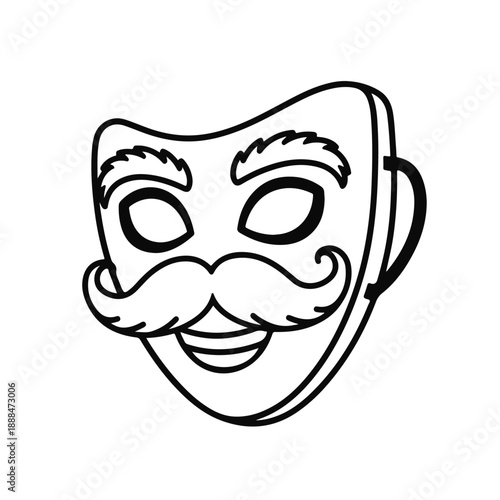 Theatrical Mask with Mustache