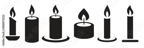 Candle icon template black color editable. Candle icon symbol Flat vector illustration for graphic and web design.