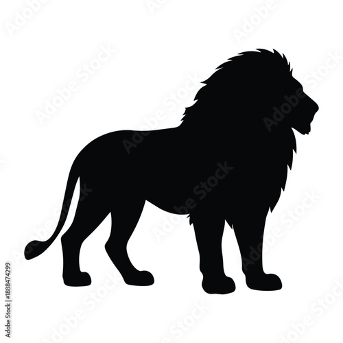 Majestic lion silhouette standing proudly