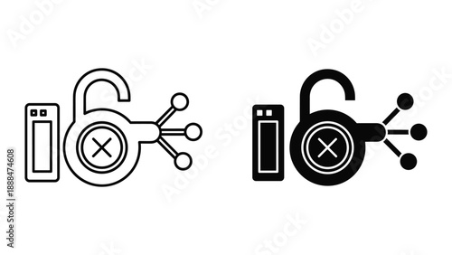 Secure mobile device with locked padlock