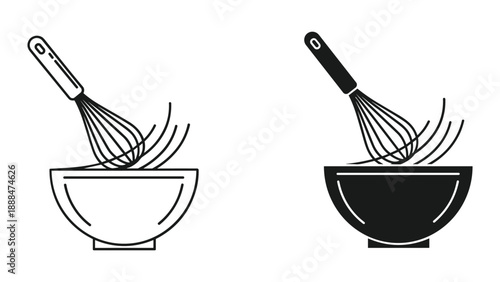 Whisk mixing ingredients in a bowl