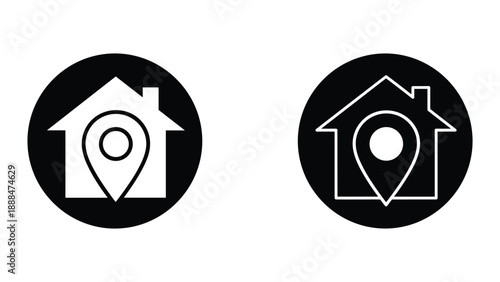 House location icons set for navigation and real estate