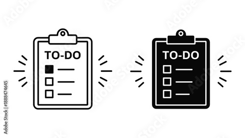 To-do list transformation from white to black clipboard