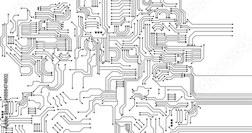 White circuit board seamless pattern texture. High-tech background in digital computer technology concept. Abstract illustration. Vector eps10