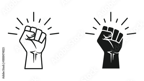 Raised fist symbolizing strength and unity