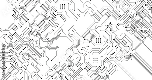 White circuit board seamless pattern texture. High-tech background in digital computer technology concept. Abstract illustration. Vector eps10