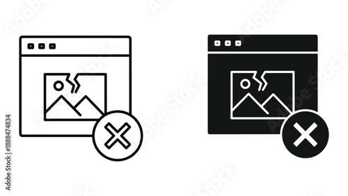 Delete image icon in browser window