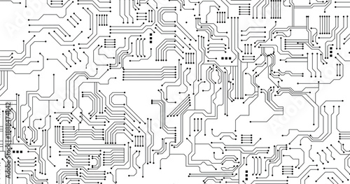 White circuit board seamless pattern texture. High-tech background in digital computer technology concept. Abstract illustration. Vector eps10