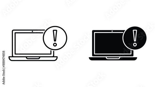 Laptop alert icon indicating warning or caution