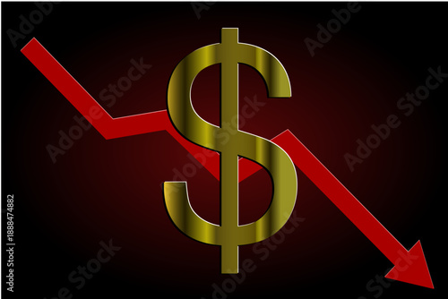 Sigle DOLLAR  avec courbe décroissante