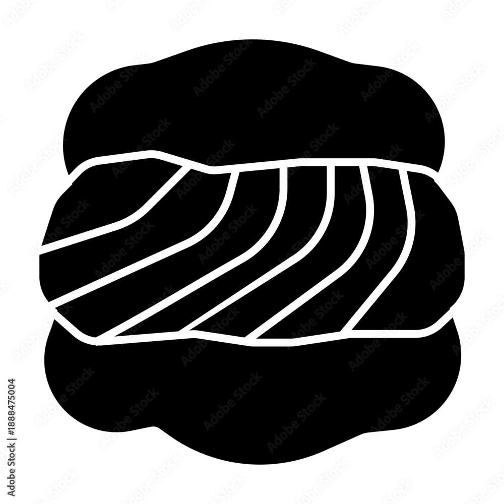 Obraz premium Cream puff solid icon illustration