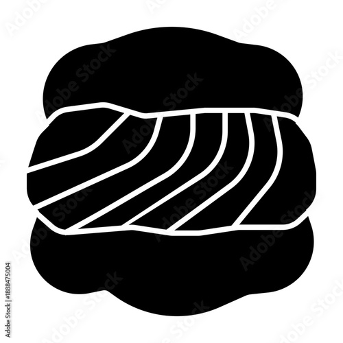 Cream puff solid icon illustration