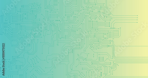 Futuristic circuit board pattern on gradient background. technology banner design. Vector illustration