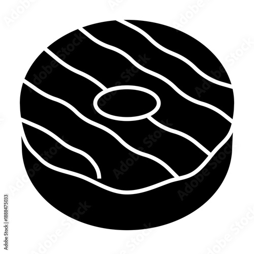 Donut glaze solid icon illustration
