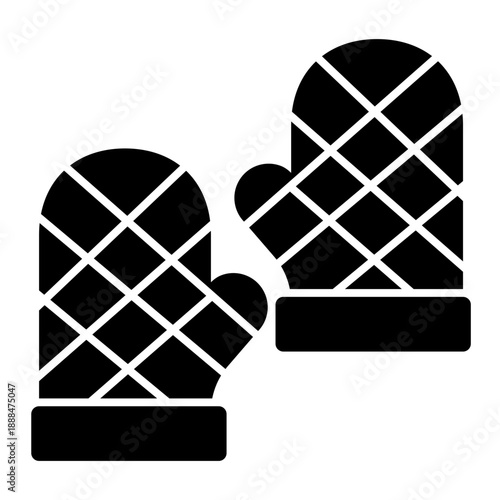Oven mitt solid icon