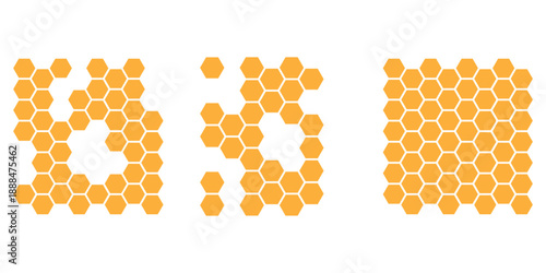 honeycomb icon set. honeycomb or hexagon pattern.